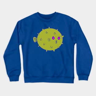 Kawaii Cute Kissy Pufferfish, Pufferfish Lover Crewneck Sweatshirt